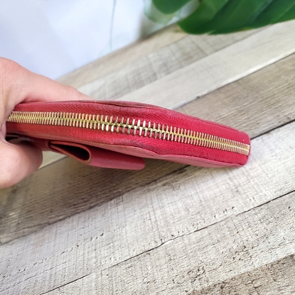 PRADA | Preloved Saffiano Leather Bow Zip Long Wallet 1ML506 in Peonia - Picture 6 of 10